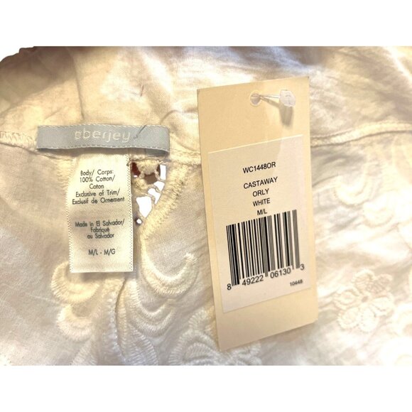 Eberjey Castaway Orly White Lace Shorts M/L With Leather Tie Waist NWT Elegant L - Picture 4 of 6